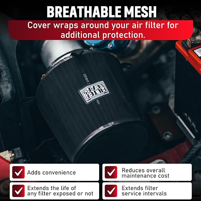 FILTERWEARS F154K Universal Water Repellent Cold Air Intake Pre-Filter - Large