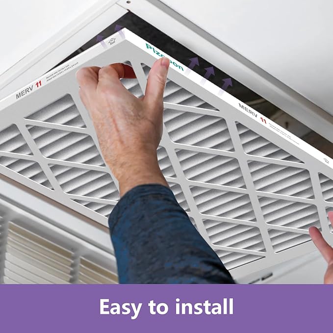 14x14x1 Air Filter MERV 11 (2 Pack) MPR 1000 Pleated AC Furnace Filters Replacement Compatible with Air Conditioner AC HVAC Furnace (Exact Dimensions: 13 3/4x13 3/4x3/4 Inches)