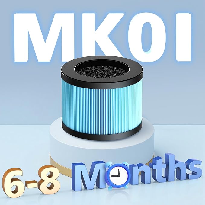 MK0I MK0b TZ-K1 DH-JH01 HEPA Replacement Filter for Tolife TZ-K1, for FreAire KN6391, for Kloudi DH-JH01, for POMORON MJ001H, MJ012H, EPI081/EP1081, for Intelabe EPI080/EP1080 Air Purifier, 2 Pack