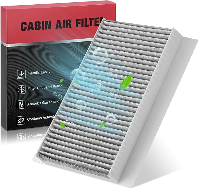 BDFHYK 1PC CF10259 Cabin Air Filter with Activated Carbon Compatible with Land Rover 2005-2009 LR3, 2010-2016 LR4, 2006-2013 Range Rover Sport 4.2L/4.4L/5.0L V8