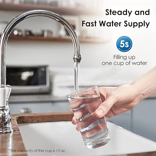 Waterdrop 10UA-UF 𝟎.𝟎𝟏 μ𝐦 𝐔𝐥𝐭𝐫𝐚 𝐅𝐢𝐥𝐭𝐫𝐚𝐭𝐢𝐨𝐧 Under Sink Water Filter for Baçtёria Reduction, 11000 Gallons, Reduces Lead, Chlorine, Bad Taste & Odor, Direct Connect to Kitchen Faucet