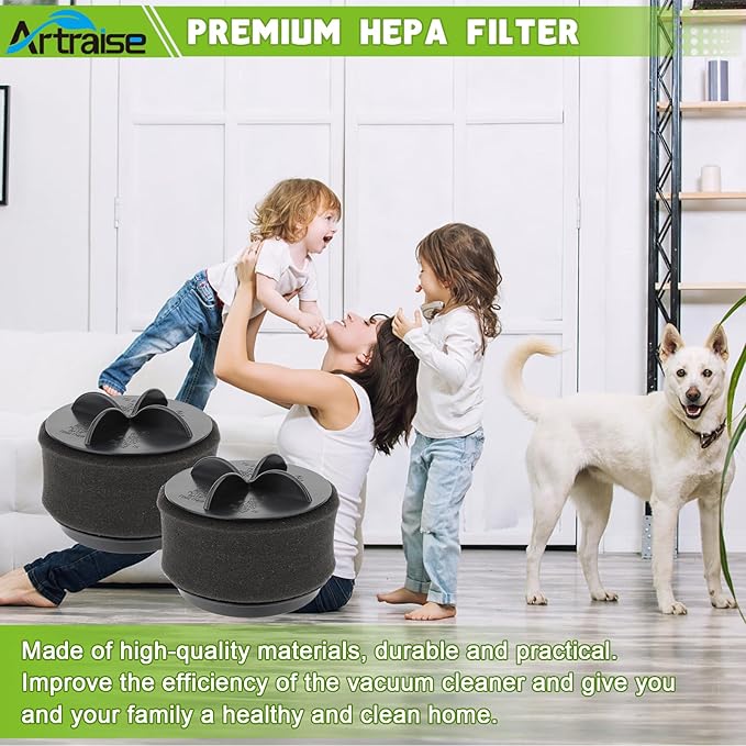 Artraise Replacement Filter for Bissell Style 10, for Bissell Powerforce Filter Style 9 & 12 Vacuum Cleaner, part # 2031085ES, 203108532065,2031183,32064 & 32065, 2 Pack Outer Foam & Inner Filters