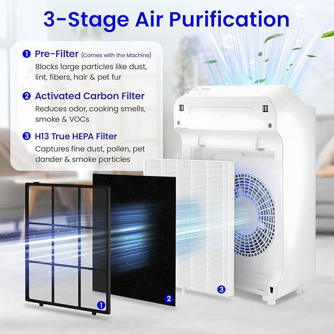 Future Way 2-Pack C545 Replacement Filter S Kit Compatible with Winix C545 Air Purifier, H13 True HEPA Filter, Replace 1712-0096-00