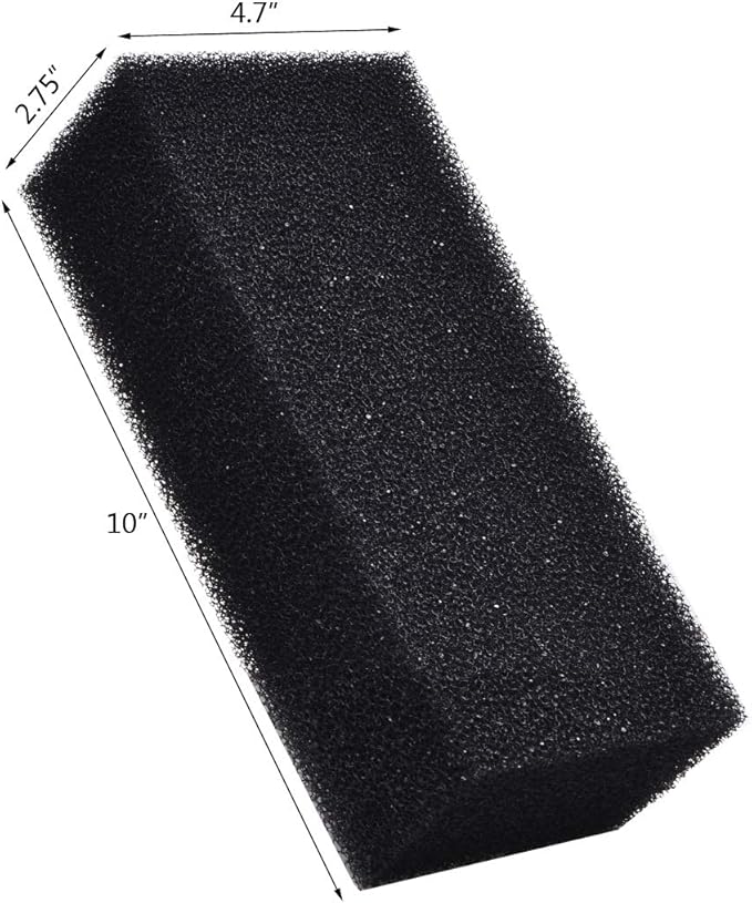 Hipanda Filter Foam Sponges, Bio Sponge Filter Media Pad, Cut-to-Size Foam for Aquarium Fish Tank (10" x 4.7" x 2.75")