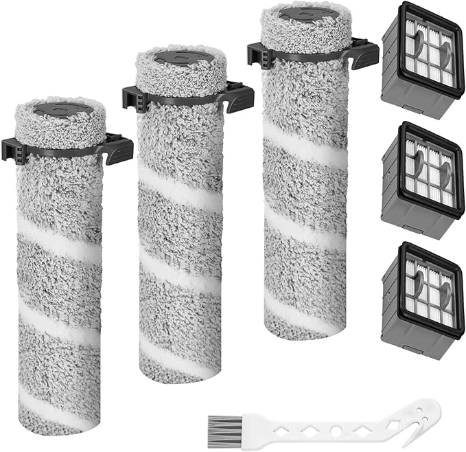 7 Pack Brush and Filter Replacement Kit Compatible with Bissell Cross Wave Omni Force Edge Cordless Wet Dry Vacuum 3930F/3933/V2/3999Z, High-Performance Multi-Surface Hard Floor Cleaner Accessories