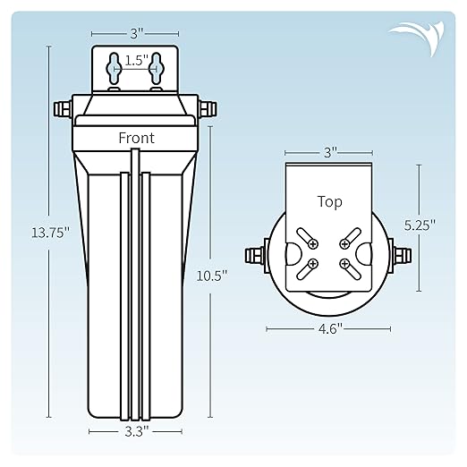 AQUATICLIFE Carbon Plus Carbon Block Water Filter 10x2.5 and 10-inch Water Filter Housing Canister for Reverse Osmosis Filtration Systems RO and RODI Units, for Chlorine Chloramine Reduction