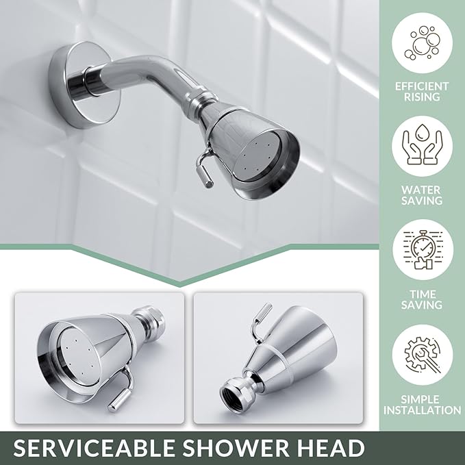 APLusee Soft Water Shower Head Chrome, Adjustment Brass Shower Wand Sprayer Replacement