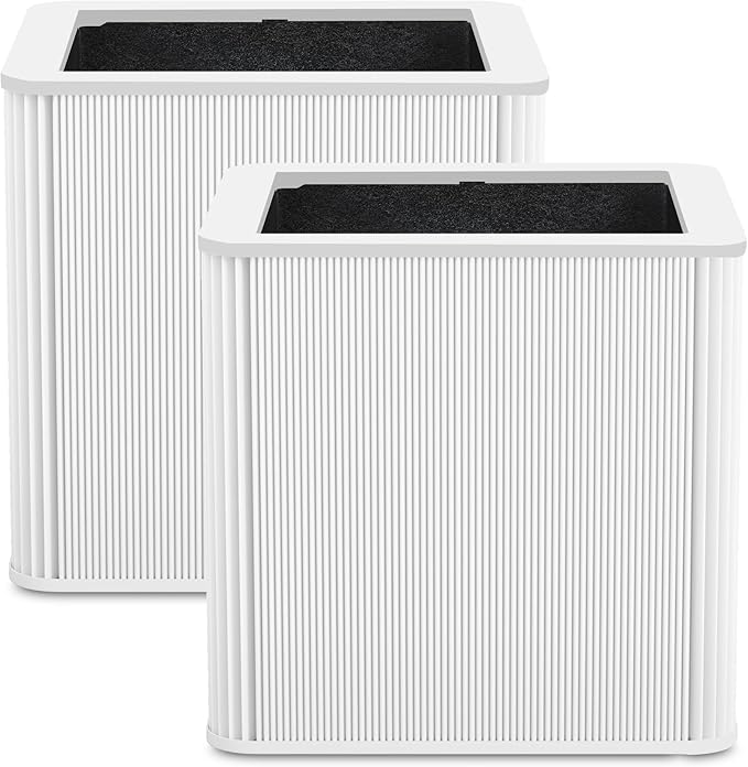2 Pack 211+ Filter Replacement Compatible with Blue Pure 211+ Air Purifier, 2-Stage Filtration System of H13 True Filter & Activated Carbon Filter