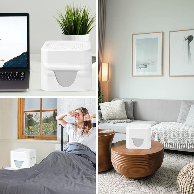 Water-Based Air Purifier Air Washer, Air Revitalizer with Filter Net, Air Fresher with Warm Color LED Night Light, Small Air Cleaner for Home and Office, Aroma Diffuser for Smoke & Pet