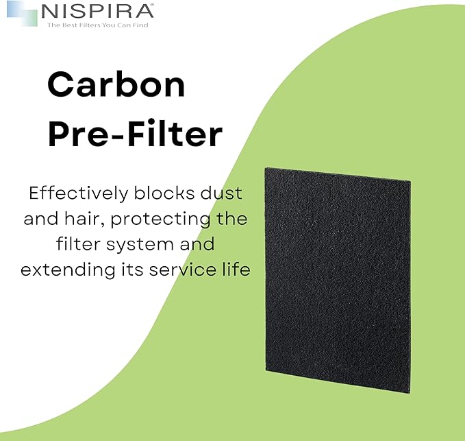 Nispira True HEPA Activated Carbon Pre Filter Replacement Compatible with Breathe Classic Smart Air Purifier BF35 HEPA-Pure. 1 Pack