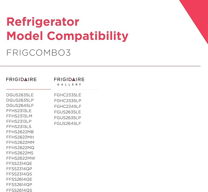 Frigidaire FRIGCOMBO3 WF3CB Water PAULTRA Air Filter Combo Pack, 2 Piece Set (Compatible with Select Models Only)