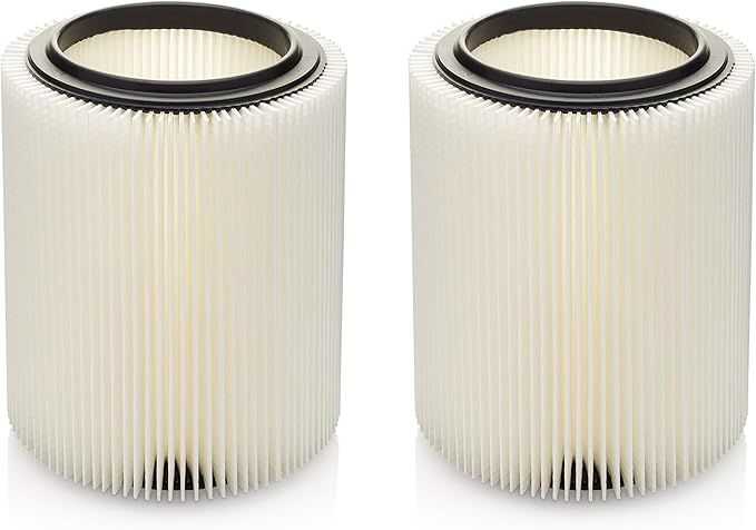 Replacement Filter for Craftsman and Ridgid Shop Vacs Part #s 9-17816, 9-17912 & Part #s VF4000, VF5000, 2 Pack, Deluxe Fine Particle Filter