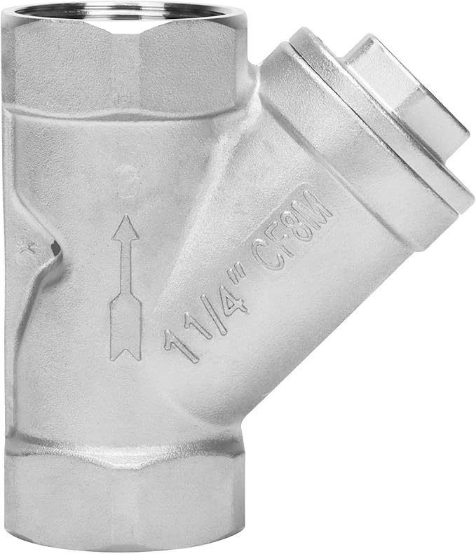 1-1/4 Inch Wye Strainer 100 Mesh Screen Filter Valve - 800 WOG SUS316 CF8M