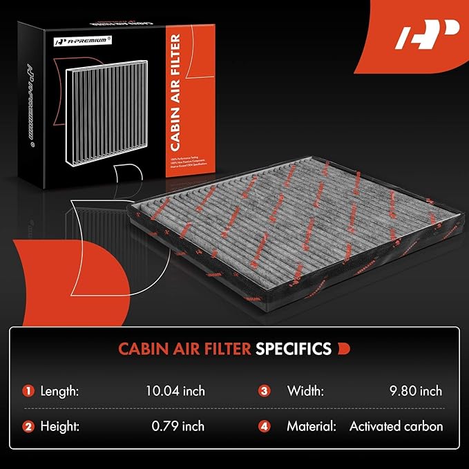 A-Premium 2-PC Cabin Air Filter with Activated Carbon Compatible with Chevrolet Camaro 2010 2011 2012 2013 2014 2015