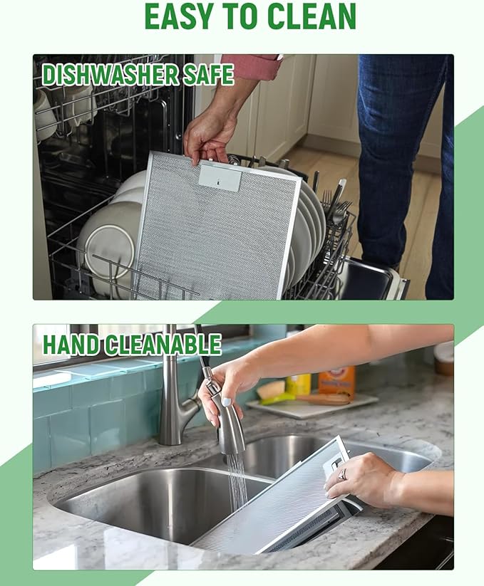 2 Pcs WB02X11011 Range Hood Grease Filter Replacement Fit for GE JV636H1SS JV636H2SS JV536H1SS JV536H2SS JV535H1WW JV635H1BB JV635H2CC Size 14-1/2 x 11-5/8 Inches