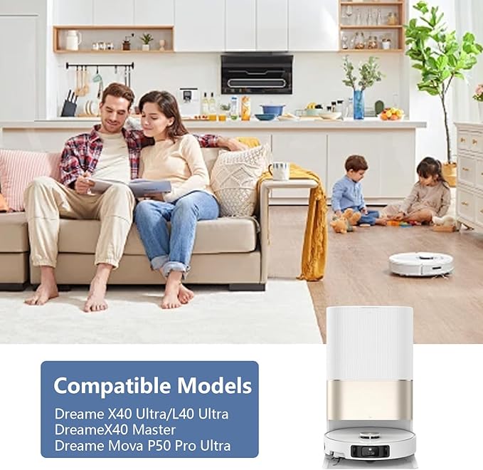 Yivy 29 PCS Replacement Parts for Dreame X40 Ultra/ L40 Ultra /X40 Master/Mova P50 Pro Ultra/Mova P10 Pro Ultra Vacuum Cleaner,Accessories: 2 Main Brushes, 4 Carbon HEPA Filters,6 Carbon Dust Bags