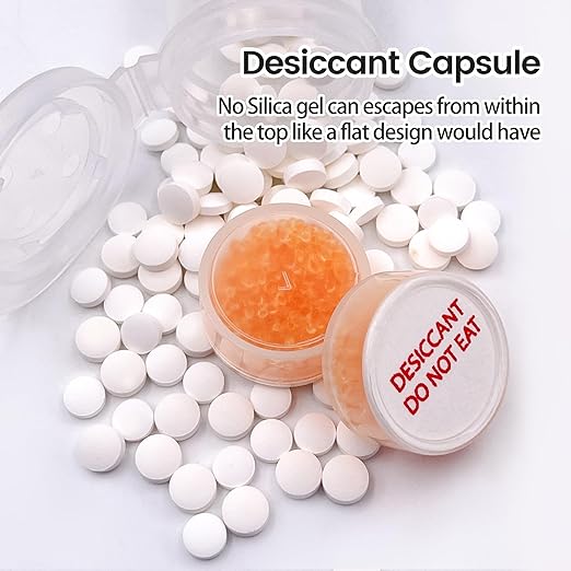 2 Gram 110 Pack Desiccant Packs Food Grade, Silica Gel Capsule with Indicating Silica Gel Beads (Orange to White), Moisture Absorber Packets Silica Gel Packets