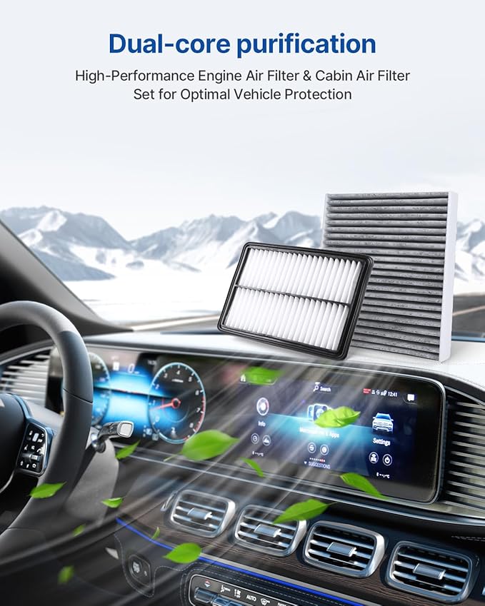 Engine & Cabin Air Filter Fits 2016-2020 MDX, 2019-2022 PASSPORT, 2016-2022 PILOT, 2017-2022 RIDGELINE, Replacement for CF10134 CA12061