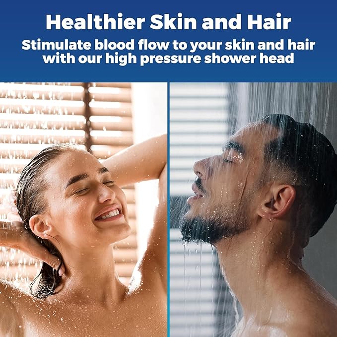 '-High Pressure Shower Heads - High Flow Shower Head - 1.8 GPM with Removable Restrictor - California Certified - Universal Replacement - Plumbers Tape Included - (Brushed Nickel Finish)