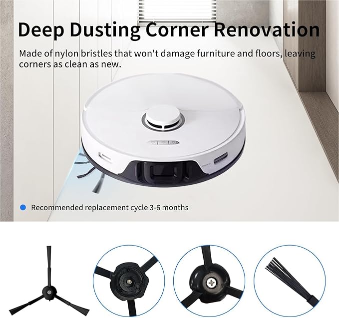 21 PCS Accessories Kit Compatible with Roborock S8 Pro Ultra Robot Vacuum Cleaner,6 Side Brushes,4 HEPA Filters,4 Dust Bags,1 Cleaning Brush,2 Main Brushes,4 Mop Pads,2 Tools