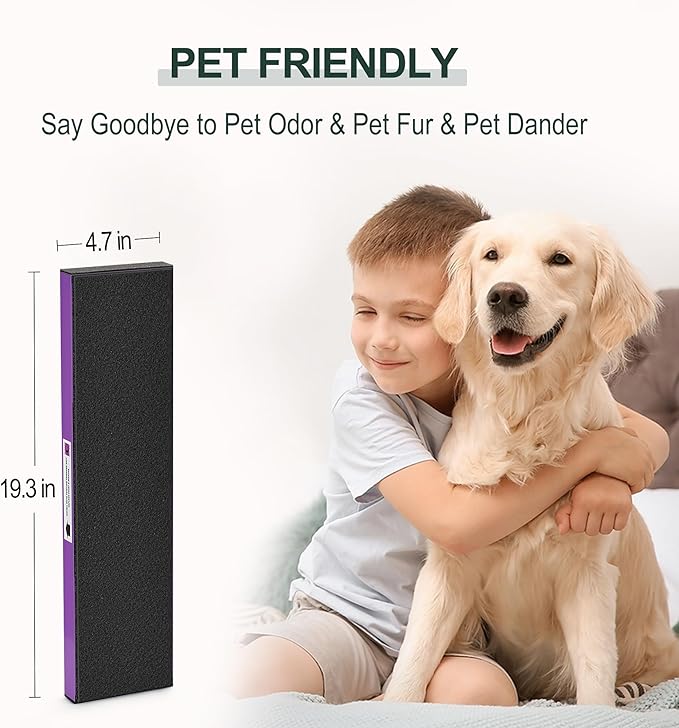 FLT5250PT HEPA Filter Compatible with Germ-Guardian Filter C for AC5000, AC5000E, AC5250PT, AC5350B, AC5350BCA, AC5350W, AC5300B, CDAP5500B, AP2800CA, 2 True HEPA Filters & 6 Carbon Filters