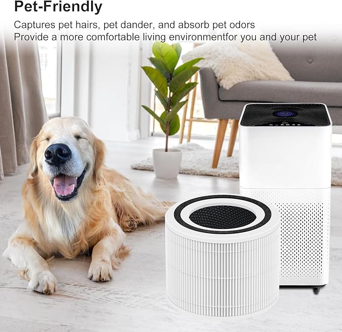 Core 300 Core 300s Filter Compatible with LEVOIT Core 300 and Core 300S VortexAir Air Purifier, Core 300-RF and Core P350 3-in-1 Hepa Filter, Part No. Core 300-RF and Core P350-RF, 2 Pack yellow