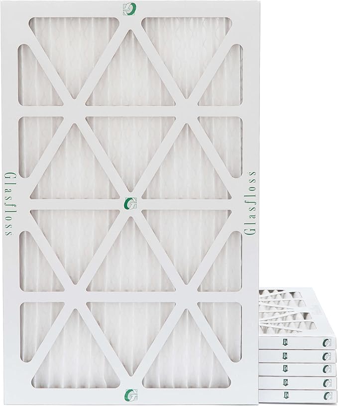 Glasfloss 14x24x1 MERV 10 (FPR 5-6) Pleated Air Filters Box of 6. Actual Size: 13-1/2 x 23-1/2 x 7/8