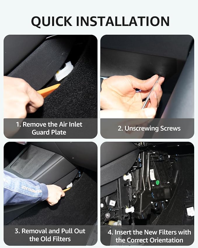 BASENOR Tesla Model Y Model 3 Cabin Air Filter with Activated Carbon [Longer Lasting] [OEM Filter Replacement] for 2020-2026 Model Y 2017-2025 Tesla 3 [Compatible with 2025 2026 Model Y Juniper]