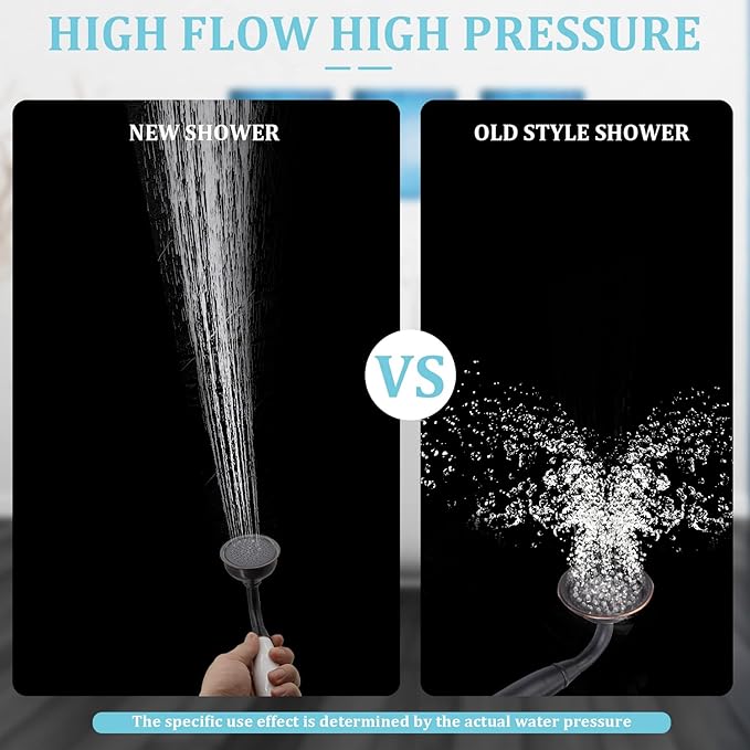 Oil Rubbed Bronze Vintage Telephone Handheld Shower Spray Ceramic Handle with 59inch Flexible Hose, Antique Brass Shower Head Clawfoot Tub Showerhead Replacement, No Wand Holder