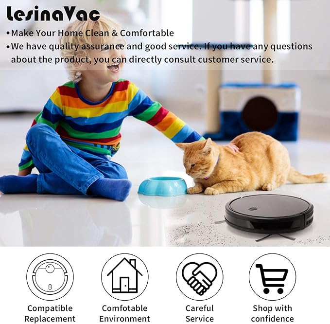 Replacement Parts Kit for Eufy RoboVac 11S, RoboVac 30, RoboVac 30C, RoboVac 15C, RoboVac 12, RoboVac 35C, Robotic Accessories,8 Filters,8 Side Brushes,1 Main Brush,1 Pre Filter,1 Rolling Brush Guard