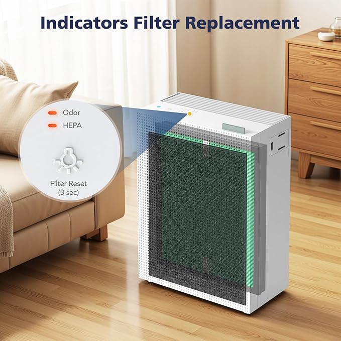 2 Sets 150 Filter Replacement for Coway Airmega 150 Air Purifier, 2 Green HEPA and 8 Active Carbon Filter, AP-1019C-FP