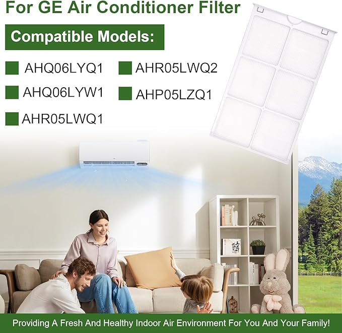 WJ85X21746 for GE Window Air Conditioner Filter Replacement Replaces AP6280063,4588851, A0010209471,for GE Window Ac Filter Fit for GE AHQ06LYQ1,AHR05LWQ2,AHQ06LYW1 More, for Ge Air Conditioner Parts