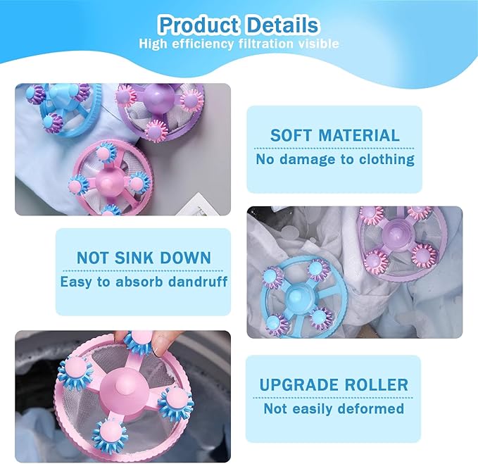 12PCS Upgrade Pet Hair Remover for Laundry & Washing Machine,Laundry Pet Hair Catcher for Clothes,Washing Machine Lint Catcher for Dog & Cat Hair,Effectively Removes Lint,Hair and Debris from Clothes