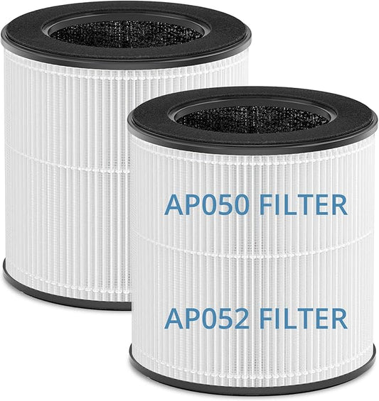 Tailulu Official AP050 AP052 Air Purifier Replacement Filter, 3-in-1 Air Purifier Filter, True H13 HEPA Filter, 2Pack