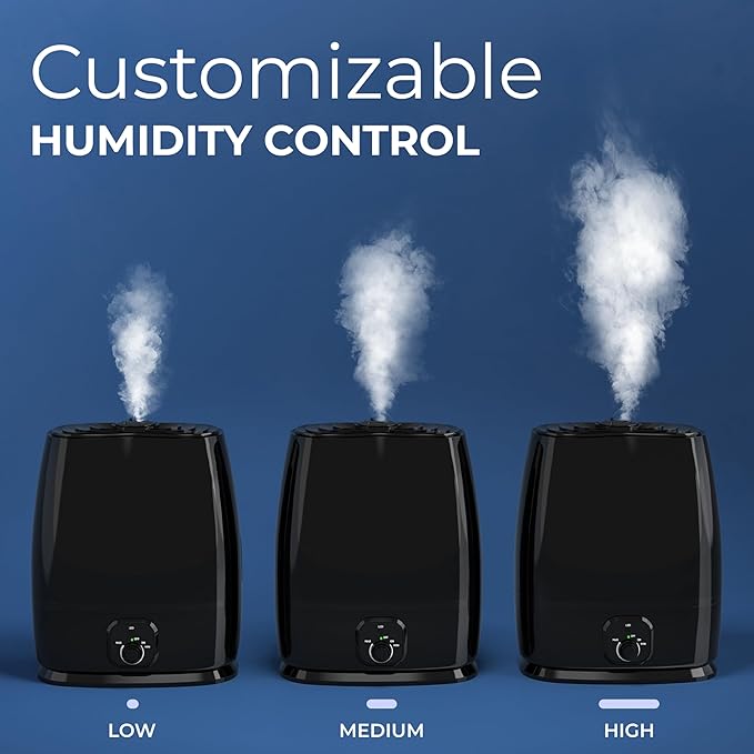 Everlasting Comfort Cool Mist Humidifiers for Bedroom 6L - Humidifier Large Room No-Filter, Quiet Air Humidifier for Plants, Allergies, Dry Skin, Congestion, 50 Hr Run Time