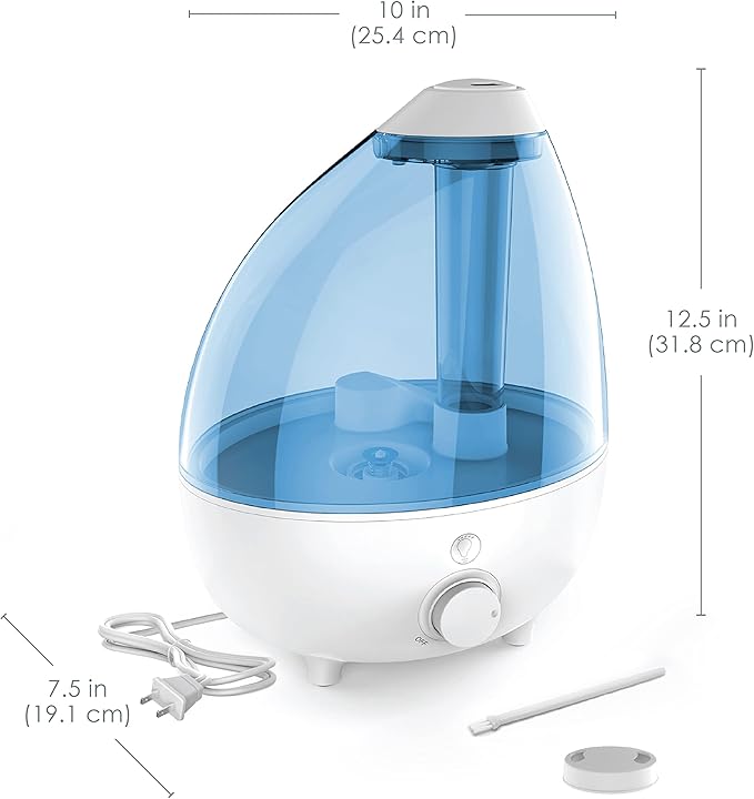 Pure Enrichment MistAire XL Ultrasonic Cool Mist Humidifier - All Day Operation for Large Rooms, 1 Gallon Tank, Variable Mist Control, Automatic Shut-Off, Whisper Quiet, and Optional Night Light