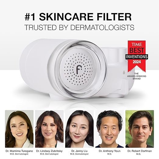 Filterbaby Skincare Filter 2.0, Bathroom Sink Filter Faucet for Skin Care, 99.9% Chlorine Removal - 0.000001 MM Carbon Fiber, Clinically Tested, Skin Hydration in 2 Weeks (White)