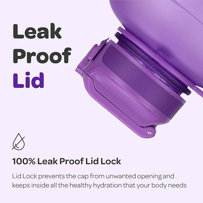 Hydracy Water Bottle with Time Marker -Large BPA Free Water Bottle & No Sweat Sleeve -Leak Proof Gym Bottle with Fruit Infuser Strainer & Times to Drink -Ideal for Fitness Sports & Outdoors