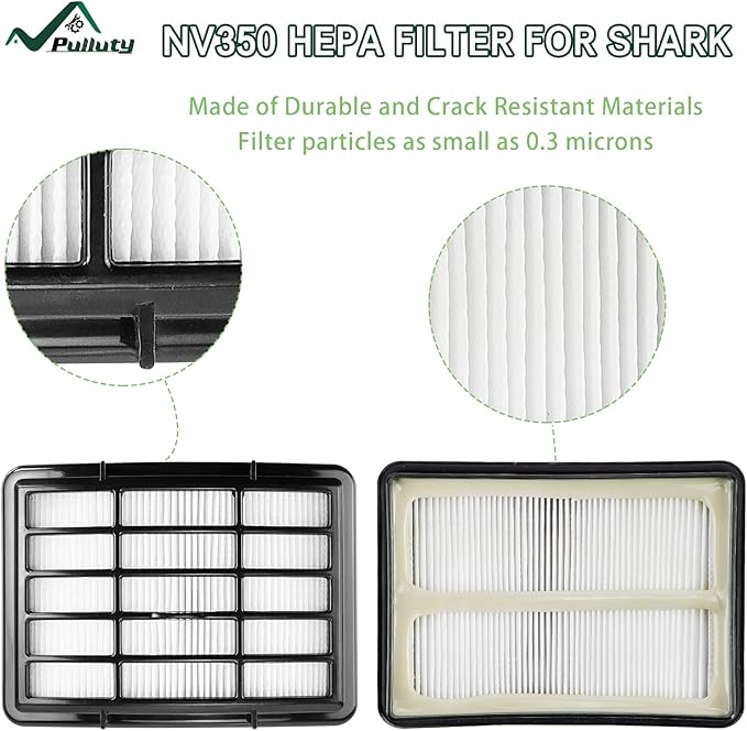4 Foam + 2 Hepa Filter Replacement for Shark NV360 NV352 NV350 NV351 NV356e NV380 UV540 Navigator Lift-Away Deluxe Vacuum Part Xff350 Xhf350