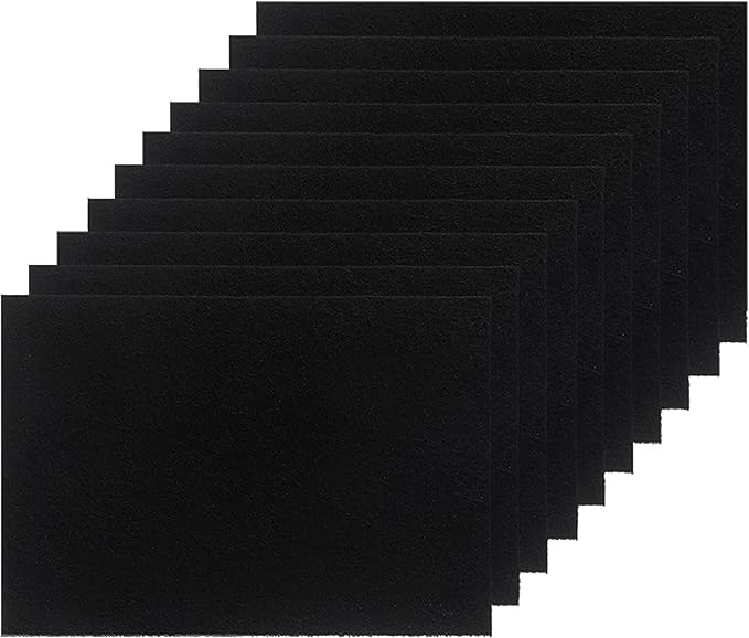 10 Pack Cat Litter Box Charcoal Filters for Van Ness, 4.4 x 6.5In Replacement Carbon Odor Filters for Pureness F6 Zeloite Air Filter Litter Box Filters for Hooded Cat Litter Boxes Upgraded Thickness
