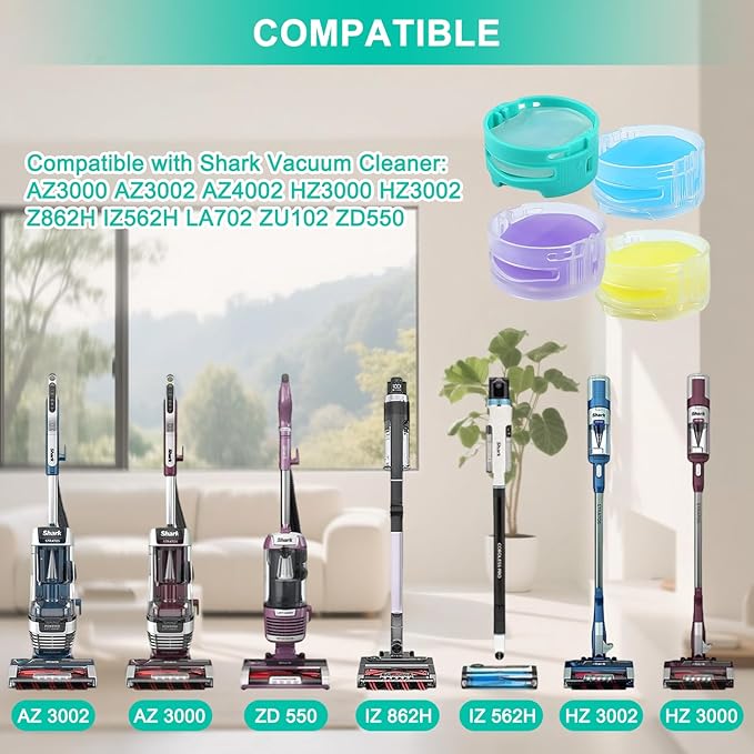 12 Pack Odor Neutralizer Replacement Cartridges Compatible with Shark ZU102 LA702 AZ3002 AZ4002 AZ3000 HZ3000 HZ3002 IZ862H IZ562H ZD550 Stratos Upright Vacuum, Compared to Part# 1541FC3000
