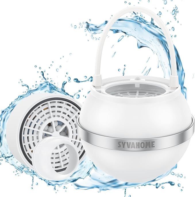 Bath Filter for tub Bathtub Water Filter for tub Faucet - Ball Baby Hard Water Softener for Bathroom Pure Filters Remove Chlorine Chemicals Contaminants 8 Stages Carbon Purifier for Kids Skin Eczema