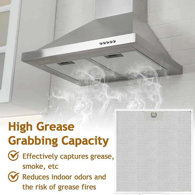 2 Pack WB02X24872 Range Hood Grease Filter Compatible with GE JVW5301EJ1ES JVW53011SJ1SS JVW5301BJ1TS JVW5301FJ1DS JVW5301EJ2ES