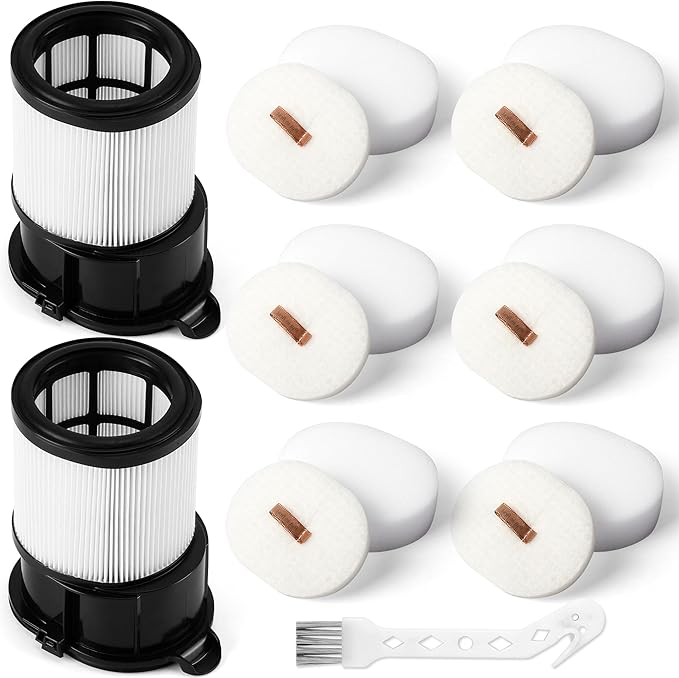 15 Pcs IP1251 IP3251 HEPA Filter Replacement Compatible with Shark Cordless PowerDetect Clean and Empty Lightweight Stick Vacuum, 2 Post-Motor HEPA Filter, 6 Pre-Motor Filter sets, 1 Cleaning Brush