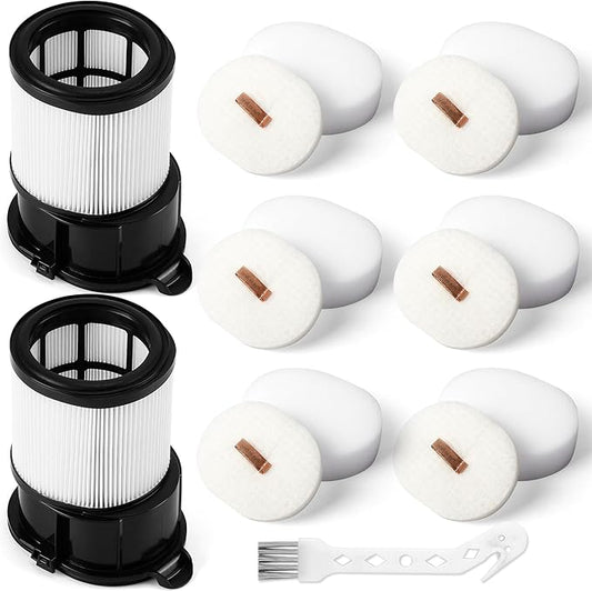 15 Pcs IP1251 IP3251 HEPA Filter Replacement Compatible with Shark Cordless PowerDetect Clean and Empty Lightweight Stick Vacuum, 2 Post-Motor HEPA Filter, 6 Pre-Motor Filter sets, 1 Cleaning Brush