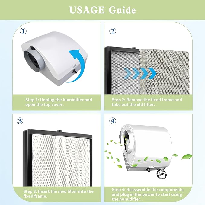 HC22P Humidifier Filter Pad Replacement Filter Wicks Compatible with Honeywell HE100 HE150 HE220 HE240 Aprilaire 110 220 550 550A Humidifiers-4 Pack
