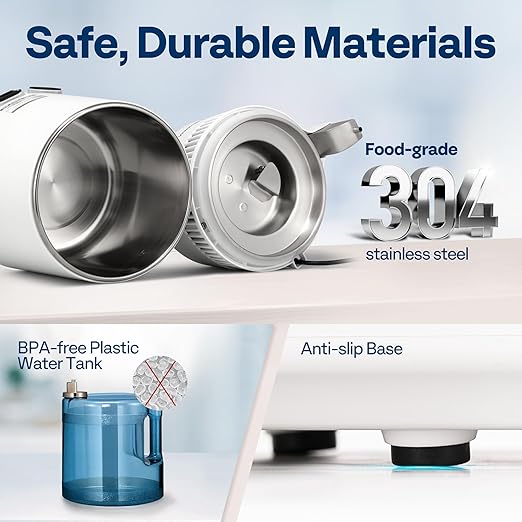 VIVOHOME Water Distiller Countertop 1.06 Gallon/4L 750W Distilled Water Machine with Smart Switch Purifier Filter for Home Office, White