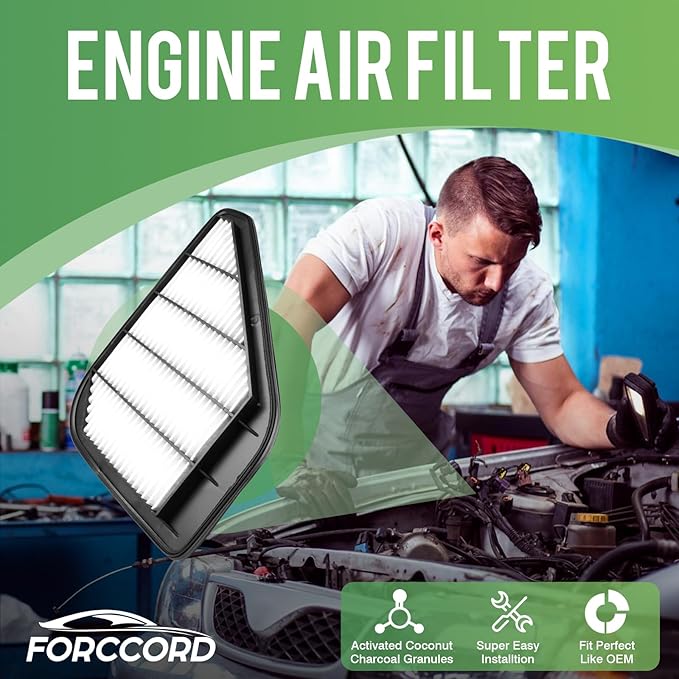 Cabin & Engine Air Filter Fit for Traverse 2017-2009, Acadia 2016-2007, Limited 2017, Enclave 2017-2008, Outlook 2010-2007 Carbon Cabin Filter Replacement CF11663 CA10110 Car Accessories