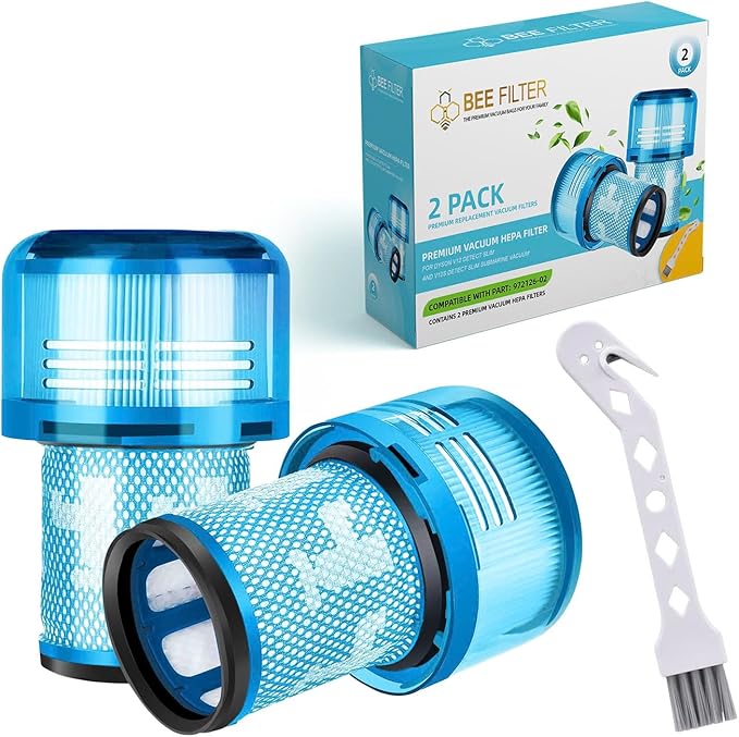 Dyson V12 Filter, 2-Pack Premium True HEPA Replacement Filters compatible with Dyson V12, V12 Detect, V12 Detect Slim, V12 Detect Slim Absolute, V12 Filter Replacement, Part no. 971517-01