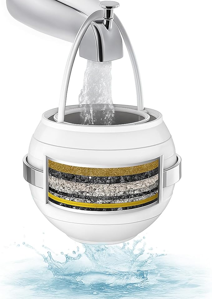 Yodel Bath Filter for Tub,Bathtub Hard Water Softner to Remove Chlorine and Fluoride, Improves Skin, Hair and Nails Condition,White